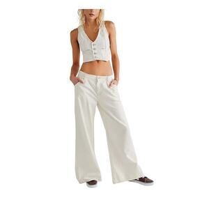 Free People Tailored Ecru Rider Denim Suit Size XS NWT